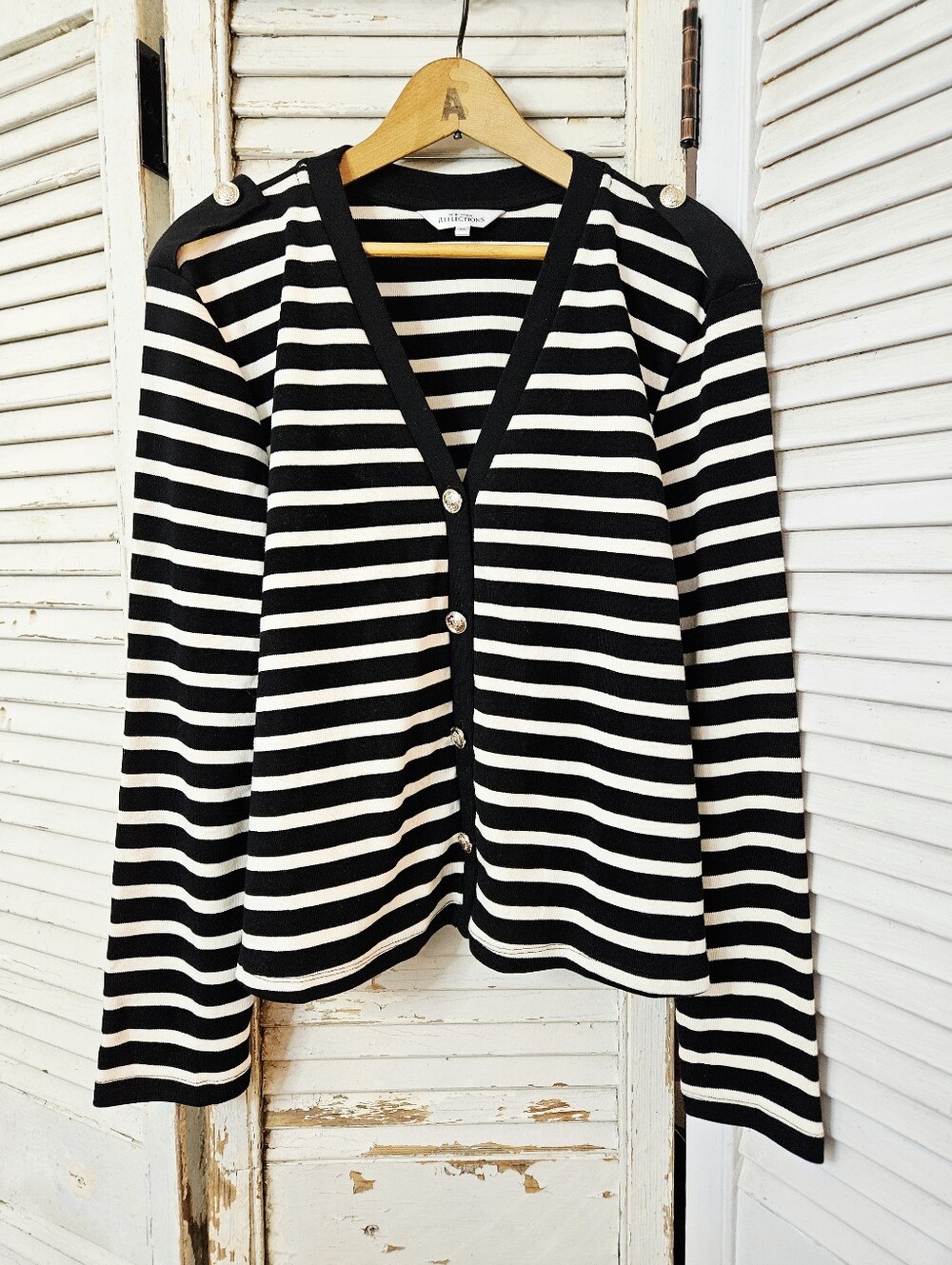Northern Reflections 100% Cotton Black And White Striped Cardigan XL